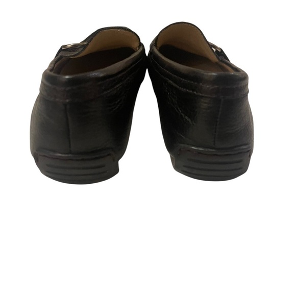 Women’s NINE WEST Sedira Black Leather Loafers Shoes Flats - Picture 6 of 7